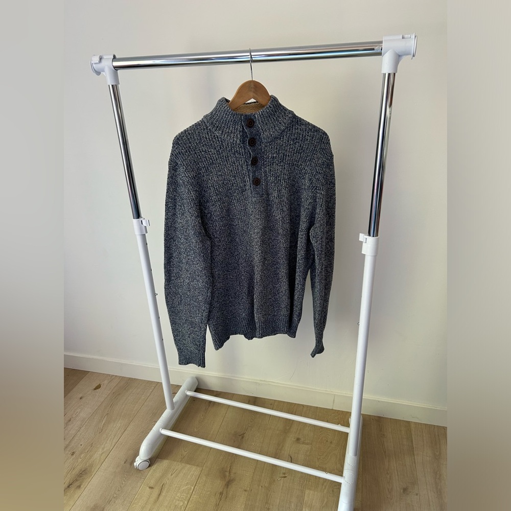 G.H. Bass & Co Gray‎ Half Button Up Sweater Size Large